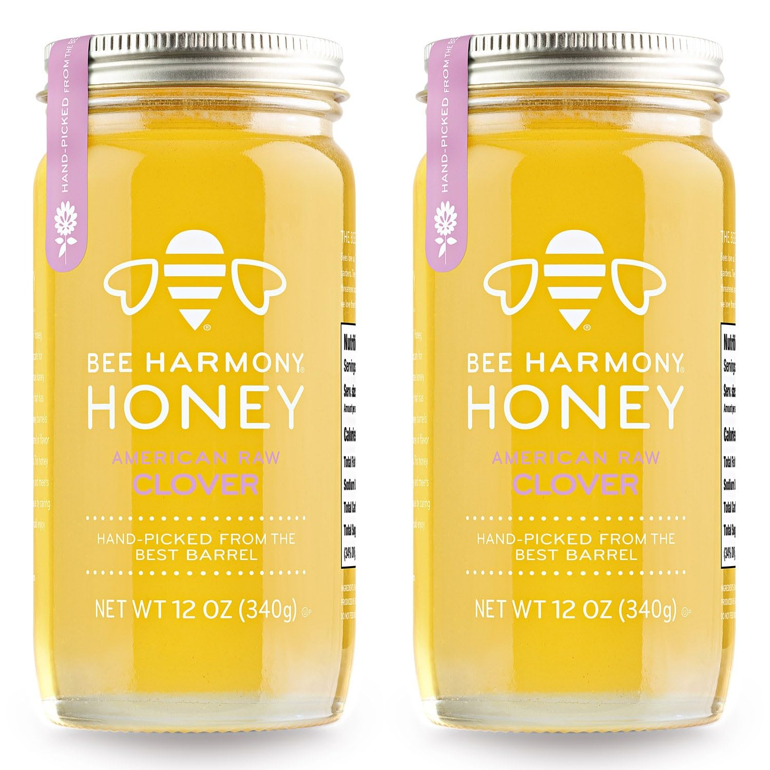 Bee Harmony Raw Clover Honey – 12 oz (2 Jars)