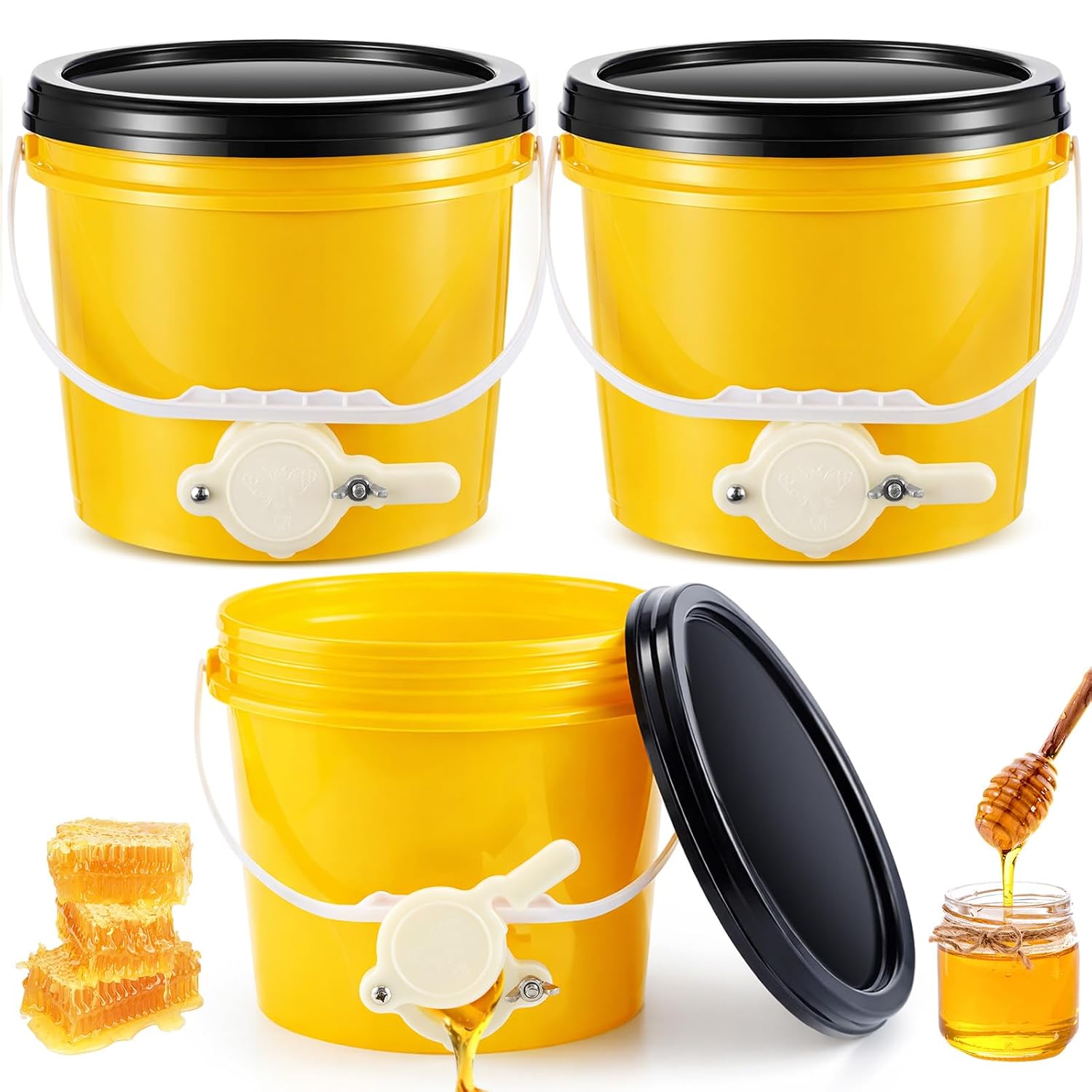 Threehoney 3-Pack 2-Gallon Honey Buckets