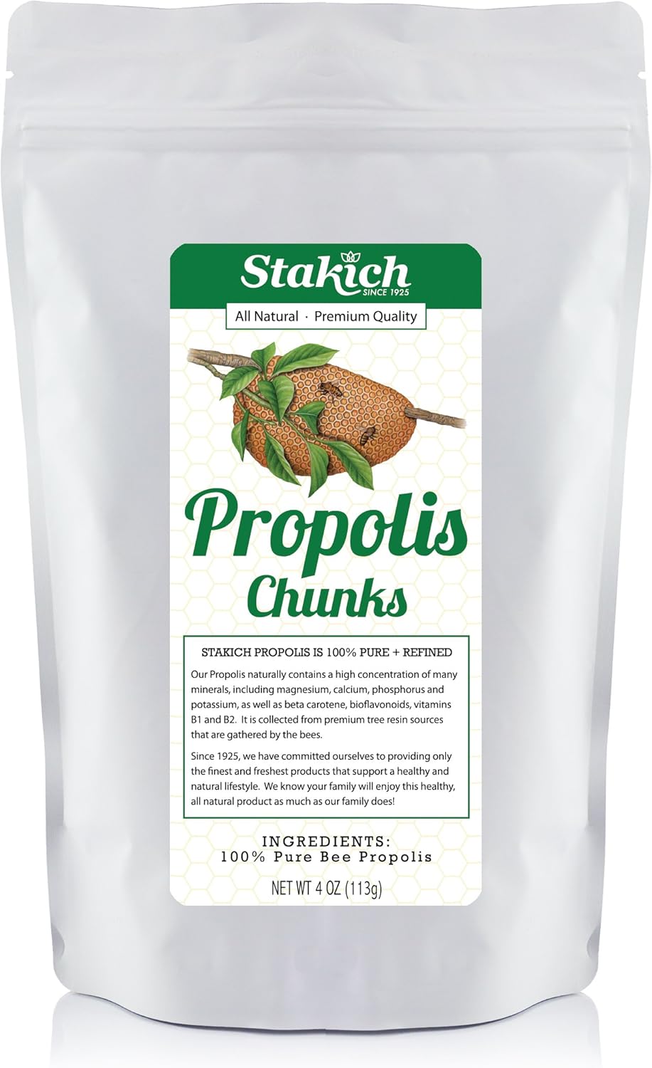 Raw bee propolis chunks